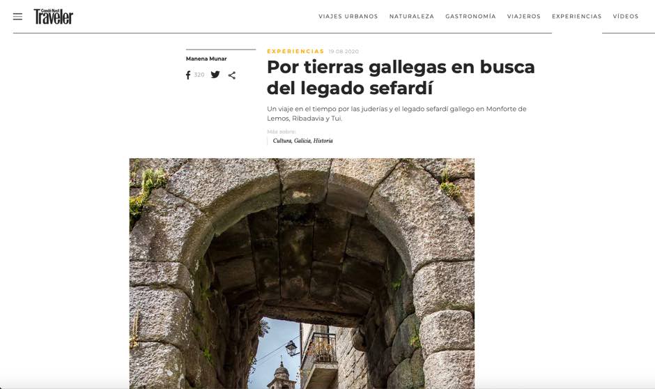 Las juderías gallegas de la Red de Juderías, en los medios de comunicación más prestigiosos de España
