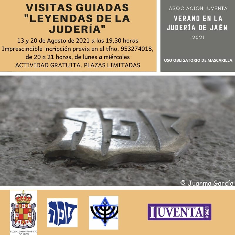 Los días 13 y 20 de agosto tendrán lugar en Jaén las visitas guiadas «Leyendas de la Juderia».  Red de Juderías de España Caminos de Sefarad