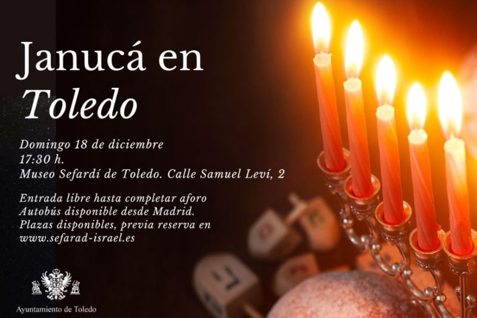 Janucá se conmemorará el 18 de diciembre con el tradicional encendido de velas en la sede del Museo Sefardí de Toledo, en la Sinagoga de Samuel ha-Leví o Sinagoga del Tránsito.